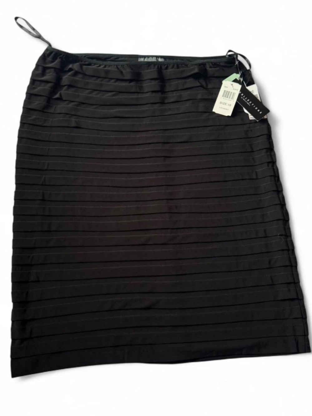K M Collections Black Layered Pencil Skirt - Women